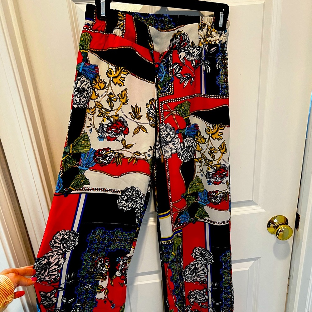 High waisted wide leg pants